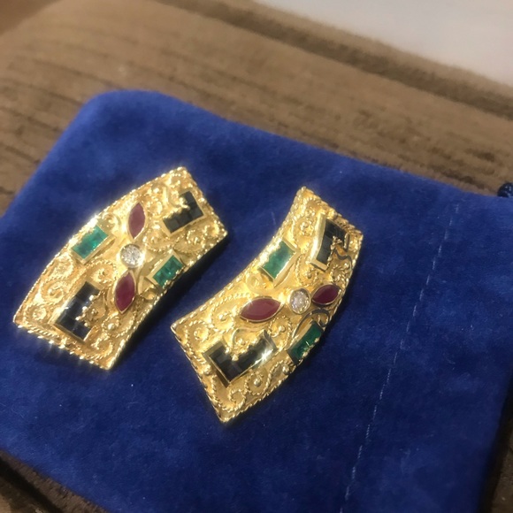 ❗️Amazing 18kt earrings - Picture 1 of 6